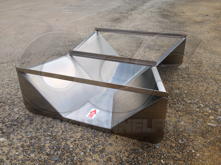 inlet view of stainless steel 6-inch Trapezoidal Cutthroat flume
