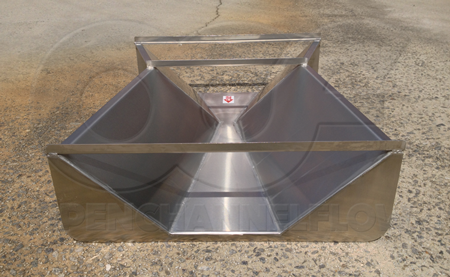 outlet view of stainless steel 6-inch Trapezoidal Cutthroat flume