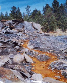 acid mine drainage (AMD) from an abandoned mine in South Dakota