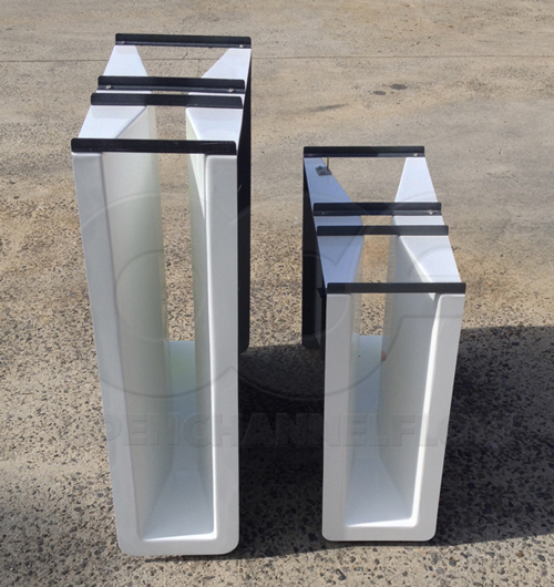 two 3-inch Parshall flumes with different sidewall heights