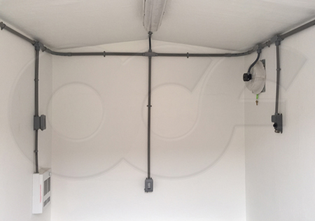 example of electrical wiring and conduit in a fiberglass equipment shelter