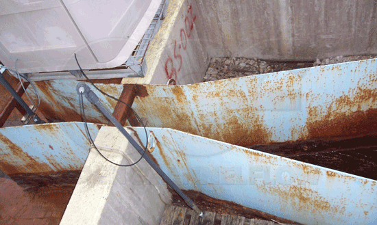 Rusted Painted Steel Parshall Flume