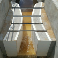 nested fiberglass Parshall flumes from Openchannelflow