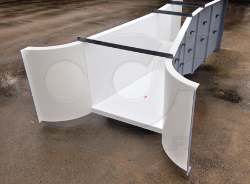 fiberglass 18-inch parshall flume radius inlet wing walls