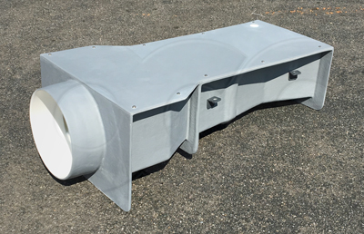Openchannelflow fiberglass Cutthroat flume with pipe connection and fiberglass cover