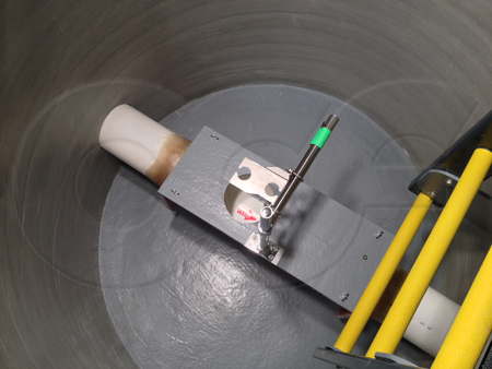palmer bowlus flume integrated in a fiberglass pretreatment monitoring manhole
