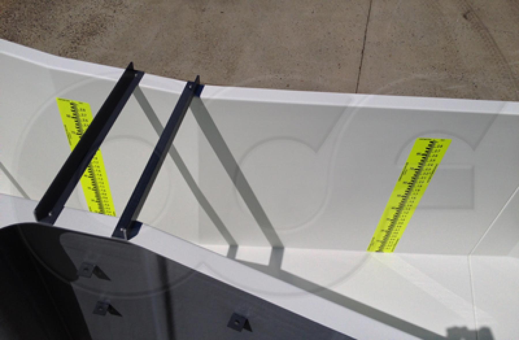 Ha and Hb points of measurement in a 24-inch Parshall flume