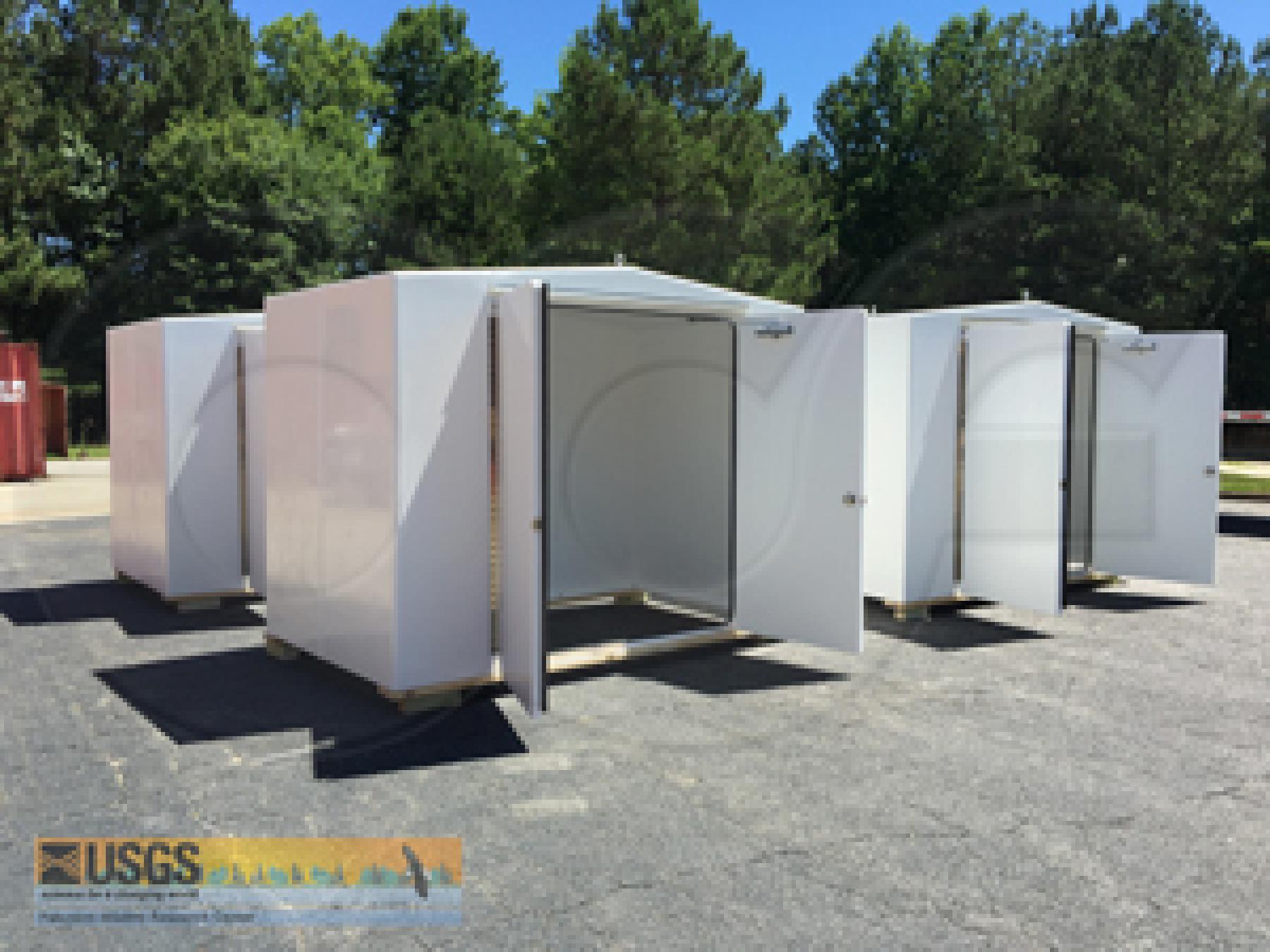10 x 8 fiberglass shelters for pump system housing