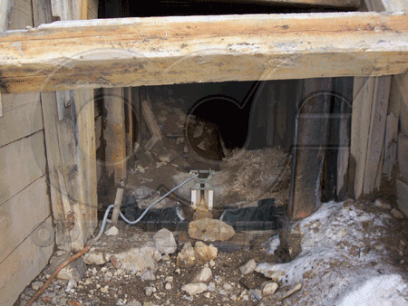 Parshall flume monitoring flow at portal of abandoned mine