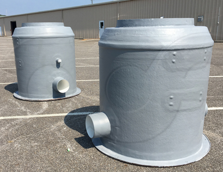 fiberglass packaged metering manhole for measuring sewage flows below ground