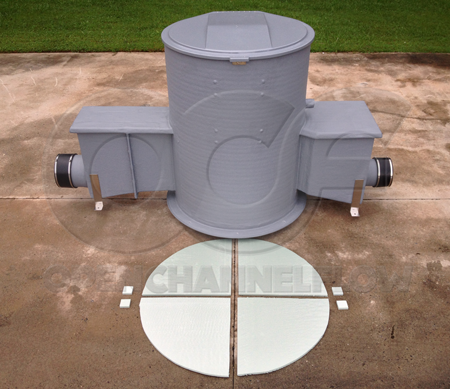 fiberglass domed top packaged metering manhole used to ensure pretreatment compliance
