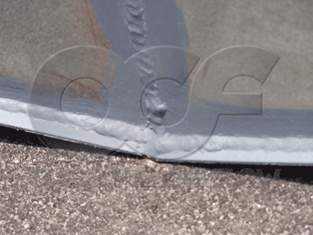 cold galvanization of welds and seams on a 12-inch Parshall Flume