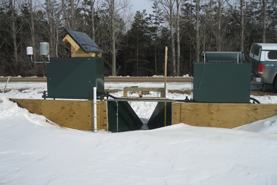 H flume installed to measure edge of field runoff