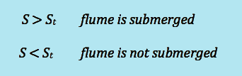 comparing submergence ratios to determine if flume is submerged