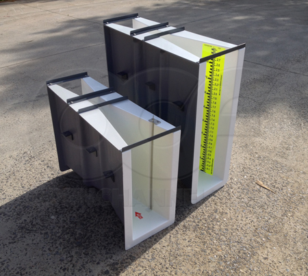 custom reduced sidewall 3-inch Parshall flume for industrial discharge application