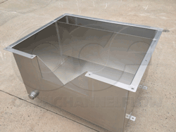 stainless steel weir box for dam seepage flow monitoring with bolt-down cover removed