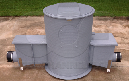 fiberglass domed top packaged metering manhole used to measure industrial discharges