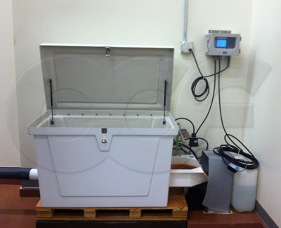 H flume mounted in a fiberglass enclosure