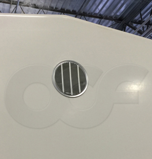 fixed vent mounted on a fiberglass equipment shelter manufactured by Openchannelflow