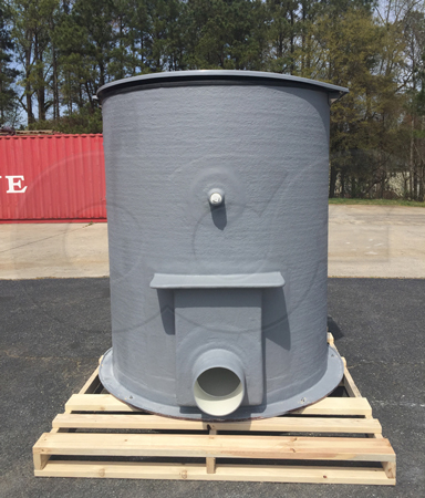 parshall flume integrated in a manhole to meter open channel flows