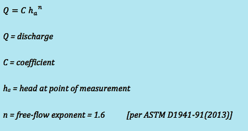 discharge equation for large Parshall flumes