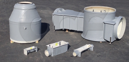 Fiberglass Packaged Metering Manhole - Parshall flume - Palmer Bowlus flume - Trapezoidal flume - weir box all manufactured in fiberglass by Openchannelflow