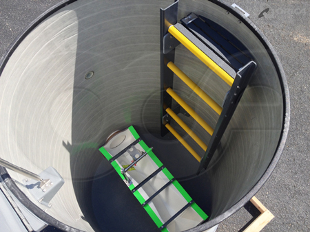 Interior of a Packaged Metering Manhole with an Extra Large Trapezoidal flume