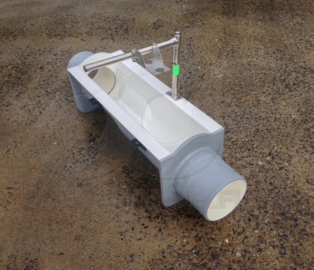 ultrasonic sensor bracket over a Palmer Bowlus flume