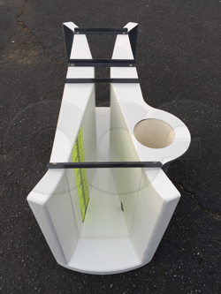 staged - curved - end adapters on a 3-inch Parshall flume to mount in an existing manhole
