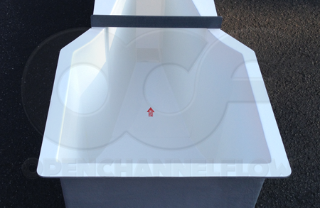 Radius transition on 6-inch Parshall Flume inlet end adapter