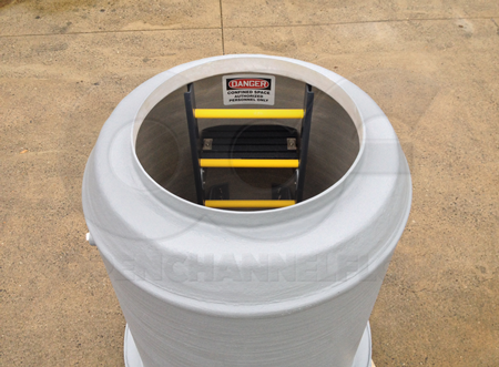 H-20 reducer top on a Packaged Metering Manhole integrating a Palmer Bowlus flume