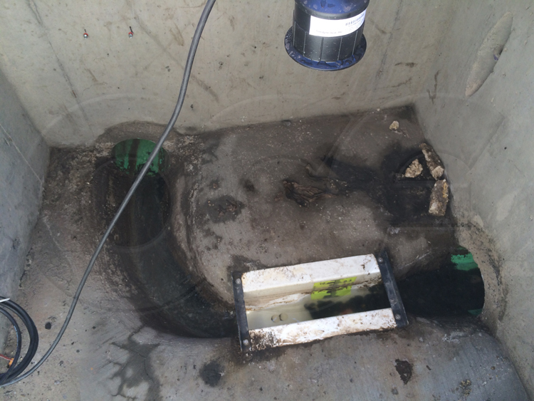 solids collecting upstream of a Palmer Bowlus flume