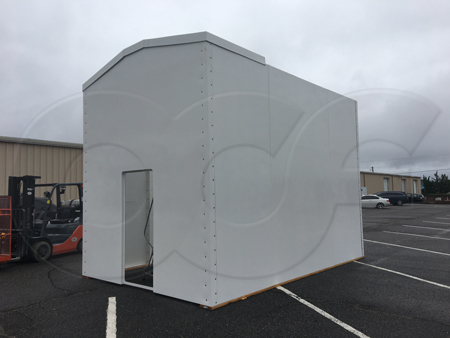 modular fiberglass equipment shelter with removable roof
