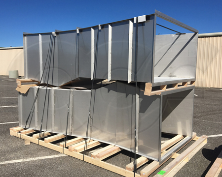316 stainless steel Parshall flumes used to measure wastewater flows at a WWTP in Iraq