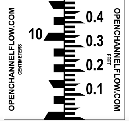 standard Openchannelflow Staff Gauge in metric and imperial units