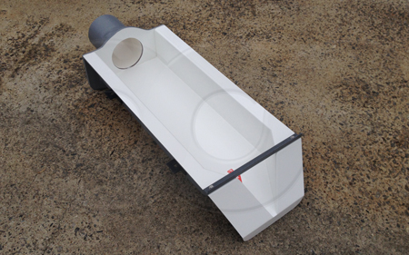 h flume with approach section and pipe stub