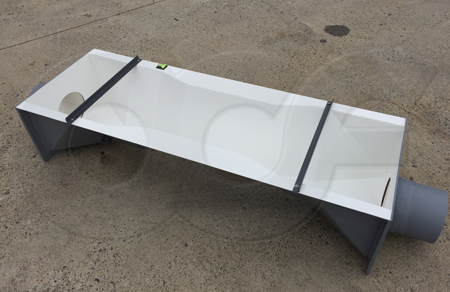 Extra Large Trapezoidal flume capable of being used for storm water flows