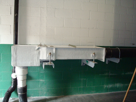 Tracom H Flume with Approach, Outlet Box, Bulkhead, and Pipe Stubs