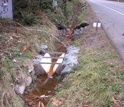 low flow through a Trapezoidal flume installed in a roadside ditch