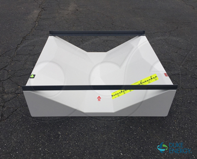 v shape cross section of a fiberglass 2-inch 30 degree CSU Trapezoidal flume