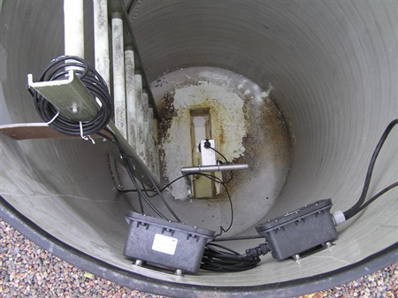 Fiberglass Packaged Metering Manhole using an Ultrasonic Flow Meter on a Palmer-Bowlus Flume