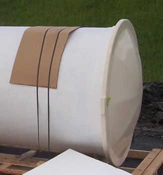 VPC domed top manhole. Note the difference in color between the top and the manhole barrel as well as the odd, segmented top geometry 