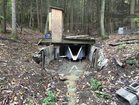 H flume recessed used to measure watershed flows