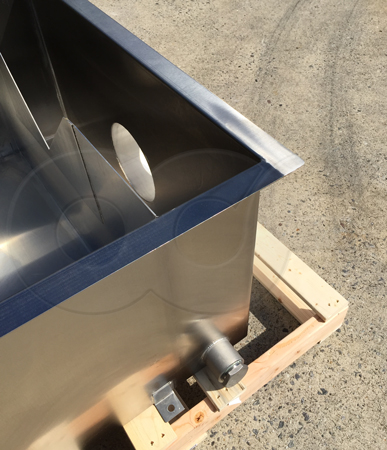clean-out on an Openchannelflow stainless steel v-notch weir box