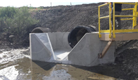 HL flume cast into concrete channel