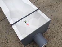 end adapter with pipe stub on a fiberglass Openchannelflow Trapezoidal flume